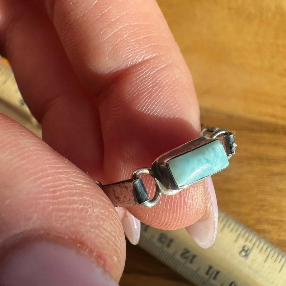Sterling Silver and Larimar Bracelet 6.75